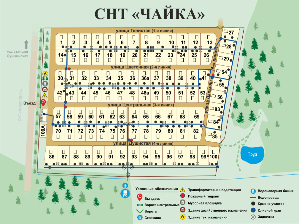 Пожарная схема снт